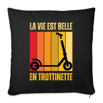Trottinette Électrique Freestyle Trot Elec Cadeau - Housse de coussin décorative 45 x 45 cm - noir - Devant