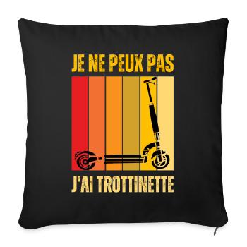 Je Peux Pas J'ai Trottinette Électrique Trot Elec - Housse de coussin décorative 45 x 45 cm - noir - Devant