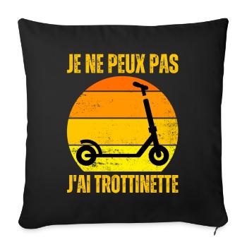 Je Peux Pas J'ai Trottinette Électrique Trot Elec - Housse de coussin décorative 45 x 45 cm - noir - Devant
