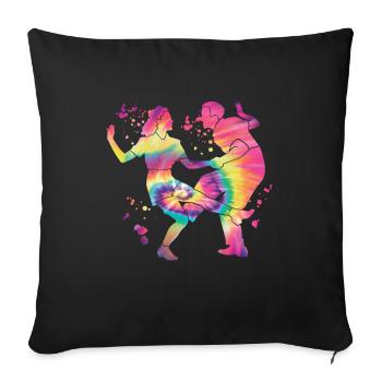 Danse Swing 60s Boogie Woogie - Housse de coussin décorative 45 x 45 cm - noir - Devant