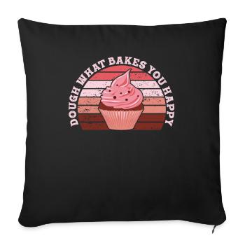 Dough What Bakes You Happy Bäckerei - Sofakissenbezug 45 x 45 cm - Schwarz - Vorne