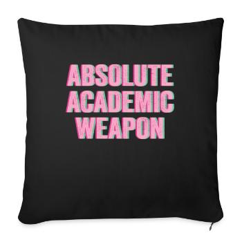 Arme académique absolue de l’étudiant - Housse de coussin décorative 45 x 45 cm - noir - Devant