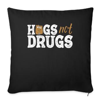 Des câlins au lieu de drogues - Housse de coussin décorative 45 x 45 cm - noir - Devant