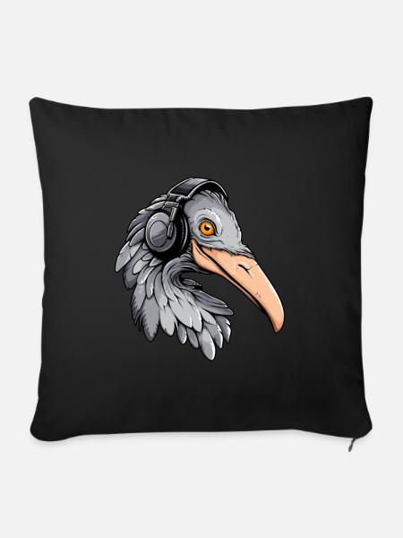 Schuhschnabel Gaming - Sofakissenbezug 45 x 45 cm - Schwarz