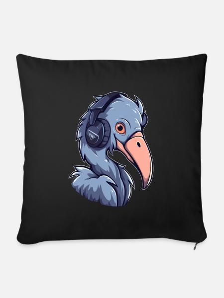 Schuhschnabel Gaming - Sofakissenbezug 45 x 45 cm - Schwarz