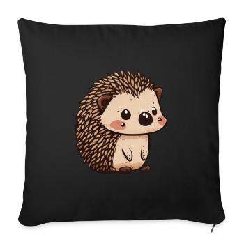 Cute vintage hedgehog - Sofa pillowcase 17,3'' x 17,3'' (45 x 45 cm) - black - Front
