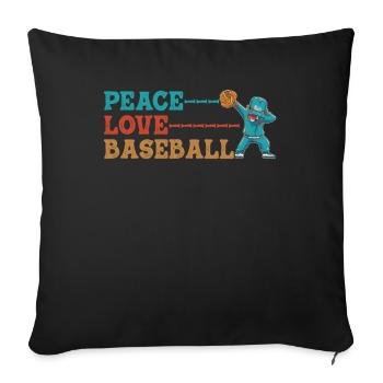 Les filles de la paix aiment le baseball - Housse de coussin décorative 45 x 45 cm - noir - Devant