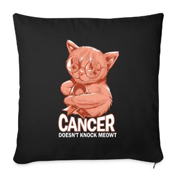 Cancer does not defeat uterine cancer - Sofa pillowcase 17,3'' x 17,3'' (45 x 45 cm) - black - Front