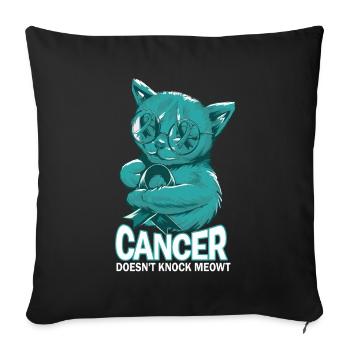 Le cancer ne frappe pas le cancer du col de l’utérus - Housse de coussin décorative 45 x 45 cm - noir - Devant