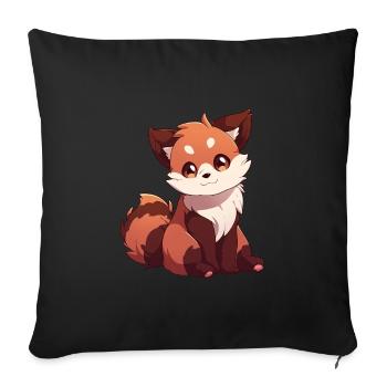 Red Panda - Sofa pillowcase 17,3'' x 17,3'' (45 x 45 cm) - black - Front