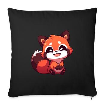 Red Panda - Sofa pillowcase 17,3'' x 17,3'' (45 x 45 cm) - black - Front
