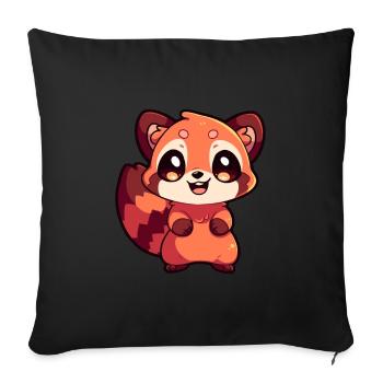 Red Panda - Sofa pillowcase 17,3'' x 17,3'' (45 x 45 cm) - black - Front
