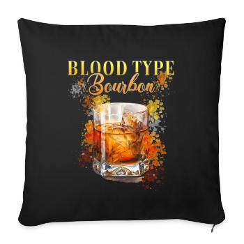 Blood Type Bourbon Cocktail for Bartender - Sofa pillowcase 17,3'' x 17,3'' (45 x 45 cm) - black - Front