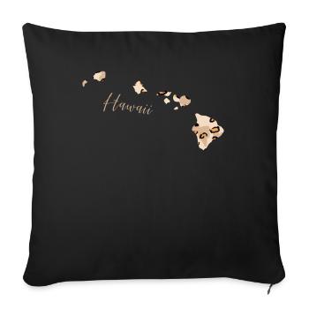 Leopard Print Map Leo State Of Hawaii - Sofa pillowcase 17,3'' x 17,3'' (45 x 45 cm) - black - Front