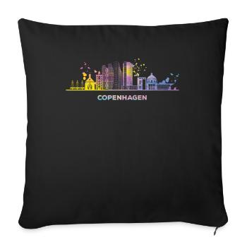 Ligne d’horizon de Copenhague Copenhague - Housse de coussin décorative 45 x 45 cm - noir - Devant