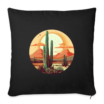 Cactus - Sofa pillowcase 17,3'' x 17,3'' (45 x 45 cm) - black - Front