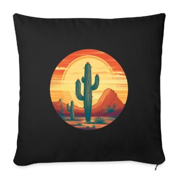 Cactus - Sofa pillowcase 17,3'' x 17,3'' (45 x 45 cm) - black - Front