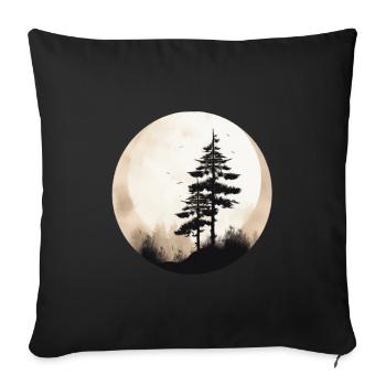 Pine tree - Sofa pillowcase 17,3'' x 17,3'' (45 x 45 cm) - black - Front