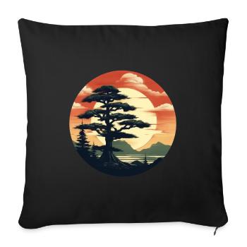 Pine tree - Sofa pillowcase 17,3'' x 17,3'' (45 x 45 cm) - black - Front