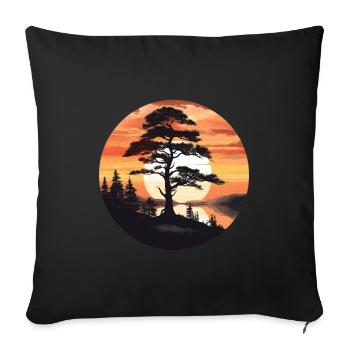 Pine tree - Sofa pillowcase 17,3'' x 17,3'' (45 x 45 cm) - black - Front