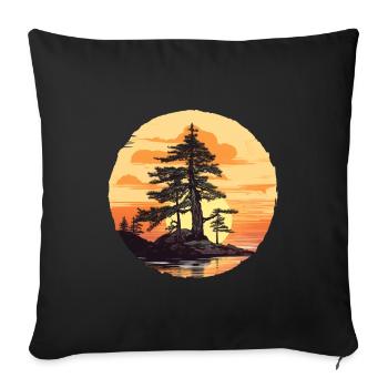 Pine tree - Sofa pillowcase 17,3'' x 17,3'' (45 x 45 cm) - black - Front