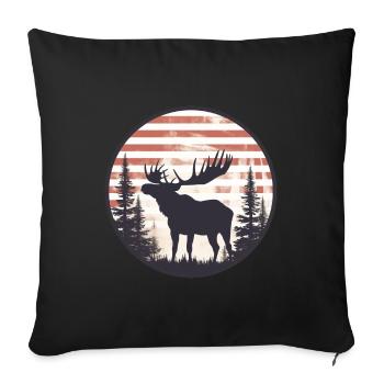American Flag Moose - Sofa pillowcase 17,3'' x 17,3'' (45 x 45 cm) - black - Front