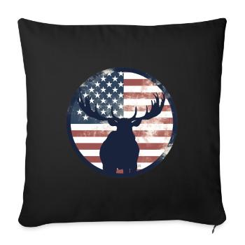American Flag Moose - Sofa pillowcase 17,3'' x 17,3'' (45 x 45 cm) - black - Front