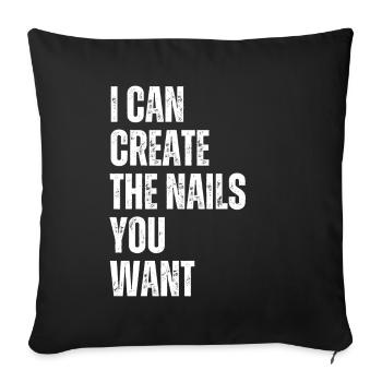 I create the nails you want manicure - Sofa pillowcase 17,3'' x 17,3'' (45 x 45 cm) - black - Front