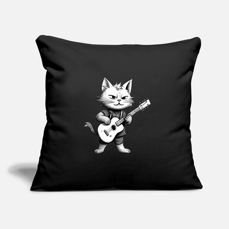 Cat playing guitar Sofa pillowcase 17,3'' x 17,3'' (45 x 45 cm)