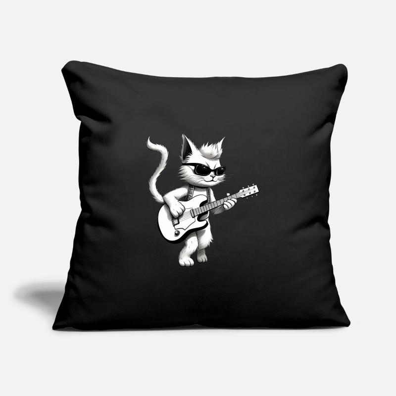 Cat playing guitar Sofa pillowcase 17,3'' x 17,3'' (45 x 45 cm)