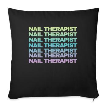 Thérapeute des ongles Drôle Nail Art Nail Tech - Housse de coussin décorative 45 x 45 cm - noir - Devant