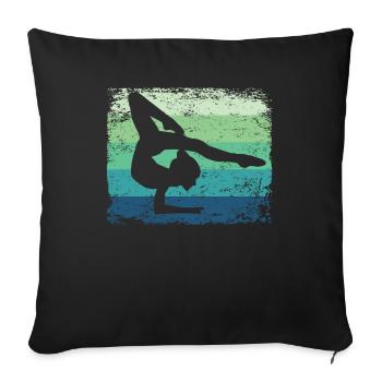 Gymnaste Gymnaste Gymnastique Rythmique Rétro - Housse de coussin décorative 45 x 45 cm - noir - Devant