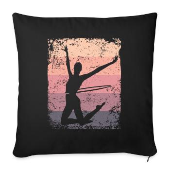 Gymnaste Gymnastique Rétro Rythmique Mature - Housse de coussin décorative 45 x 45 cm - noir - Devant