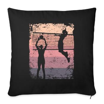 Volleyball Player Retro Beach Volleyball - Sofa pillowcase 17,3'' x 17,3'' (45 x 45 cm) - black - Front