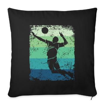 Volleyball Player Retro Beach Volleyball - Sofa pillowcase 17,3'' x 17,3'' (45 x 45 cm) - black - Front