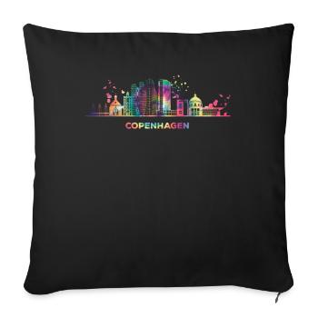 Ligne d’horizon de Copenhague Copenhague - Housse de coussin décorative 45 x 45 cm - noir - Devant