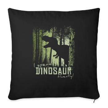 Je parle couramment les dinosaures! T-Rex Dino - Housse de coussin décorative 45 x 45 cm - noir - Devant