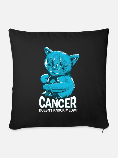 Krebs Katze Prostatakrebs - Sofakissenbezug 45 x 45 cm - Schwarz