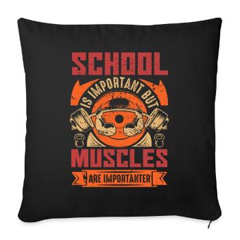 Bodybuilder Training Gym Musculation Fitness Dumbbell - Housse de coussin décorative 45 x 45 cm - noir - Devant