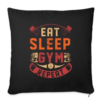 Gym Bodybuilder Muscle Fitness Training Musculation - Housse de coussin décorative 45 x 45 cm - noir - Devant
