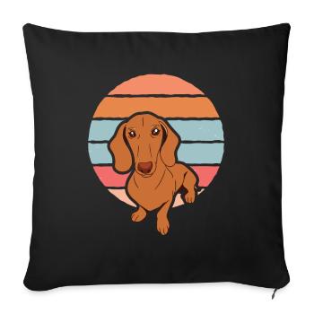Dachshund Dog Owner Dog Owner Dog Gift Idea - Sofa pillowcase 17,3'' x 17,3'' (45 x 45 cm) - black - Front