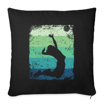 Volleyball Player Retro Beach Volleyball - Sofa pillowcase 17,3'' x 17,3'' (45 x 45 cm) - black - Front