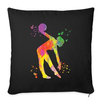 Gymnast with ball rhythmic gymnastics - Sofa pillowcase 17,3'' x 17,3'' (45 x 45 cm) - black - Front