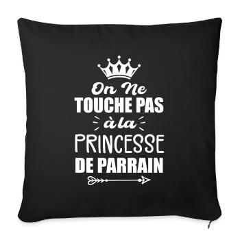 On Ne Touche Pas à la Princesse de Parrain - Housse de coussin décorative 45 x 45 cm - noir - Devant