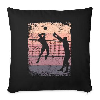 Volleyball Player Retro Beach Volleyball - Sofa pillowcase 17,3'' x 17,3'' (45 x 45 cm) - black - Front