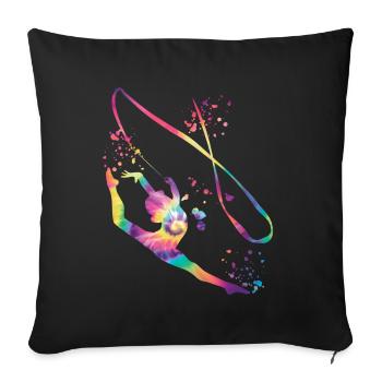 Gymnast with band Rhythmic gymnastics - Sofa pillowcase 17,3'' x 17,3'' (45 x 45 cm) - black - Front