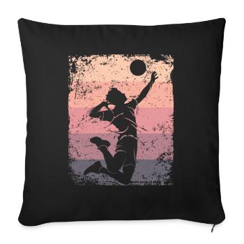 Volleyball Player Retro Beach Volleyball - Sofa pillowcase 17,3'' x 17,3'' (45 x 45 cm) - black - Front