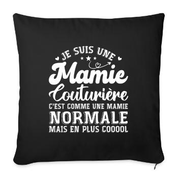 Mamie Couturière Humour Mamie Cadeau - Housse de coussin décorative 45 x 45 cm - noir - Devant