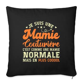 Mamie Couturière Humour Mamie Cadeau - Housse de coussin décorative 45 x 45 cm - noir - Devant