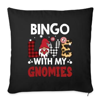 Bingo Love With My Gnomies Buffalo Plaid Bingo - Sofa pillowcase 17,3'' x 17,3'' (45 x 45 cm) - black - Front